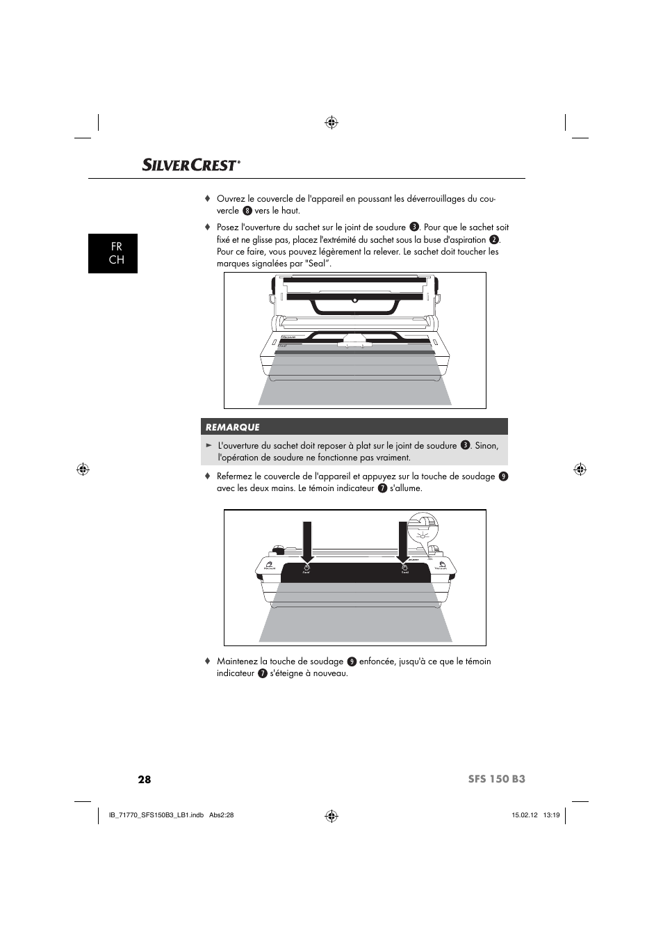 Fr ch | Silvercrest SFS 150 B3 User Manual | Page 30 / 86