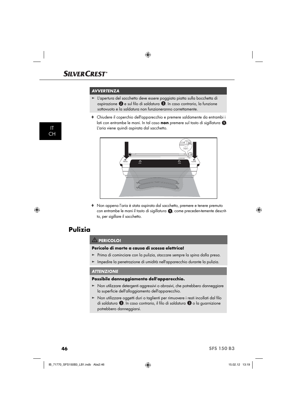 Pulizia, It ch | Silvercrest SFS 150 B3 User Manual | Page 48 / 86