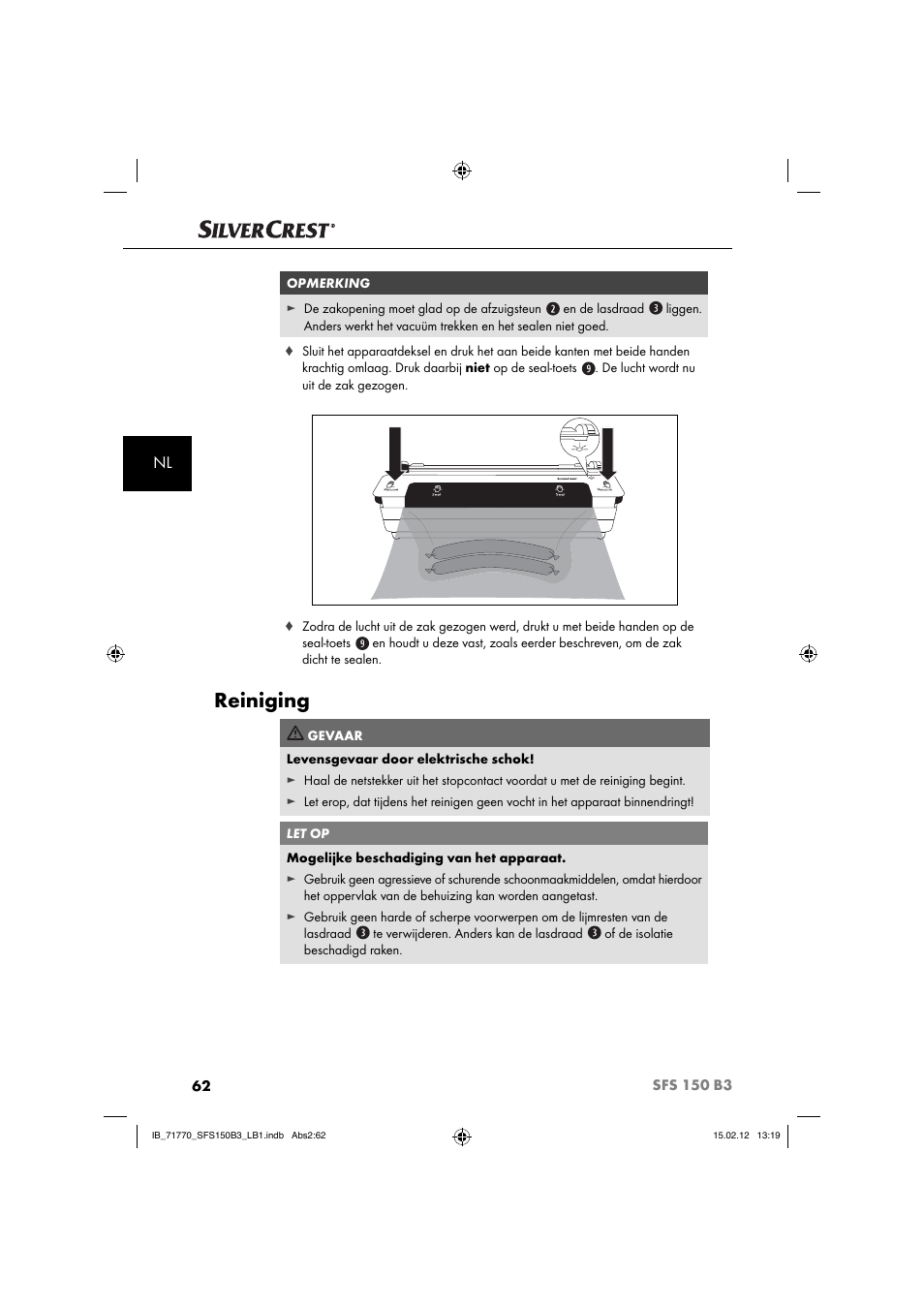 Reiniging | Silvercrest SFS 150 B3 User Manual | Page 64 / 86