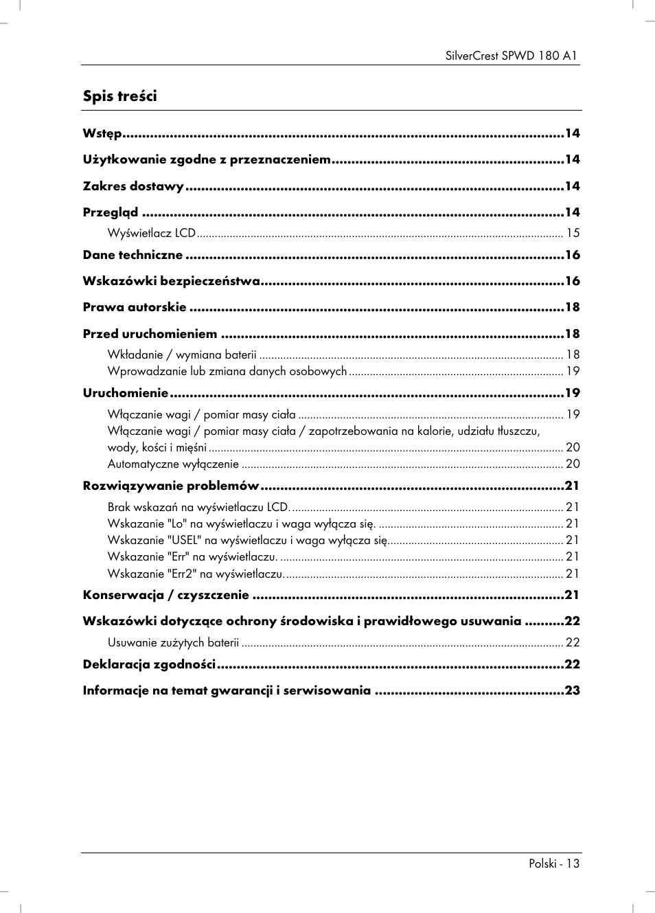 Silvercrest SPWD 180 A1 User Manual | Page 15 / 82