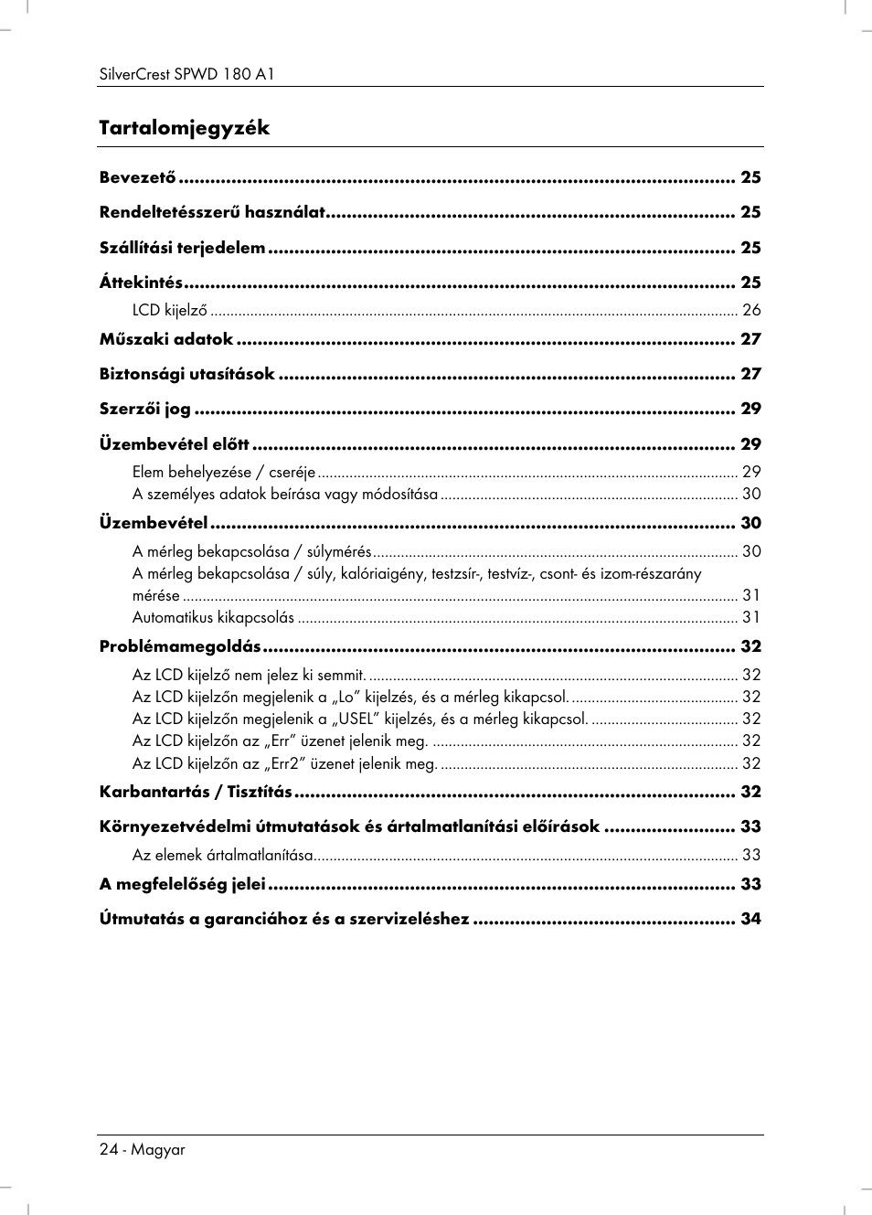 Silvercrest SPWD 180 A1 User Manual | Page 26 / 82
