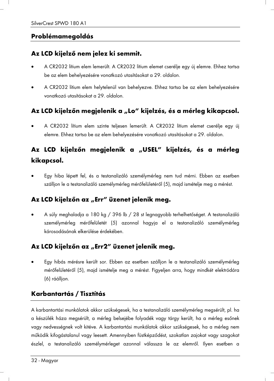 Silvercrest SPWD 180 A1 User Manual | Page 34 / 82