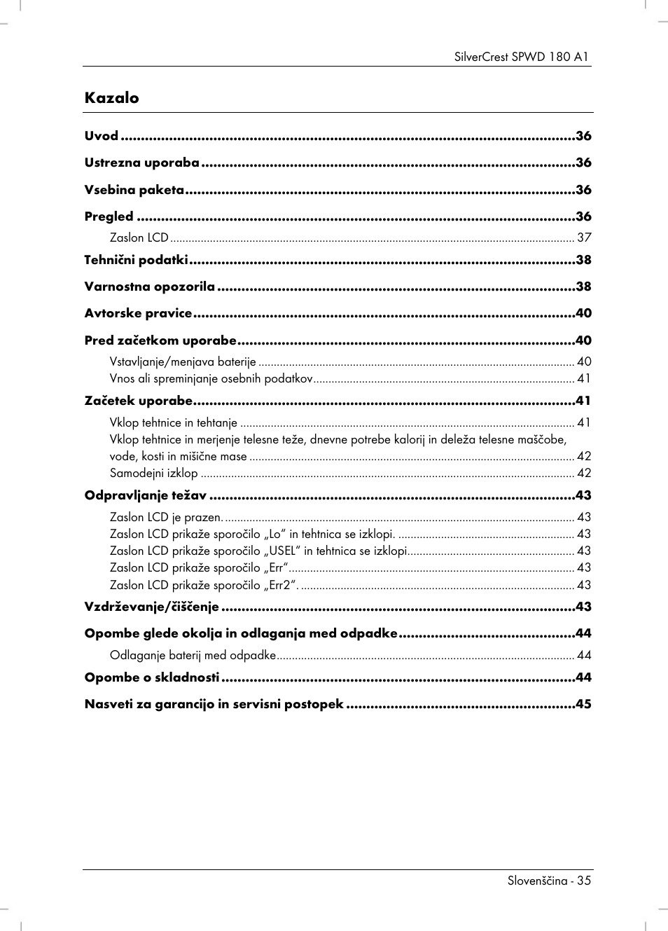 Silvercrest SPWD 180 A1 User Manual | Page 37 / 82