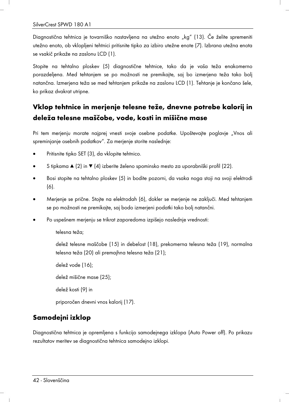 Samodejni izklop | Silvercrest SPWD 180 A1 User Manual | Page 44 / 82