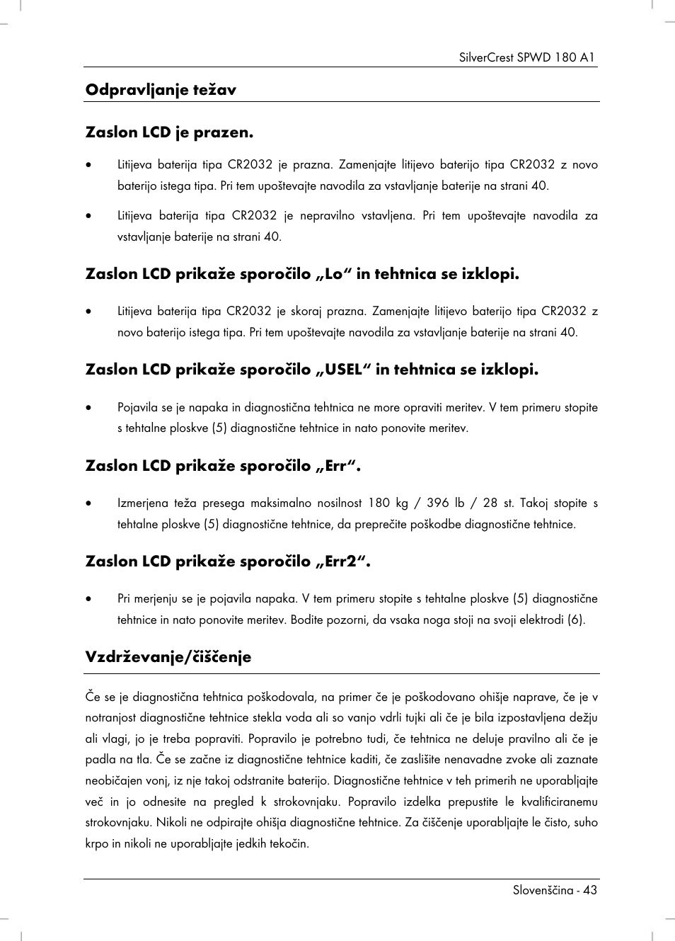 Silvercrest SPWD 180 A1 User Manual | Page 45 / 82