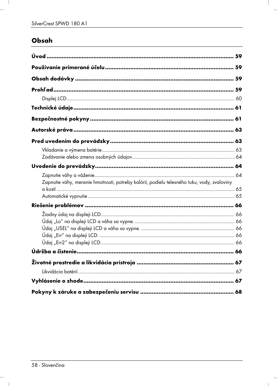Silvercrest SPWD 180 A1 User Manual | Page 60 / 82