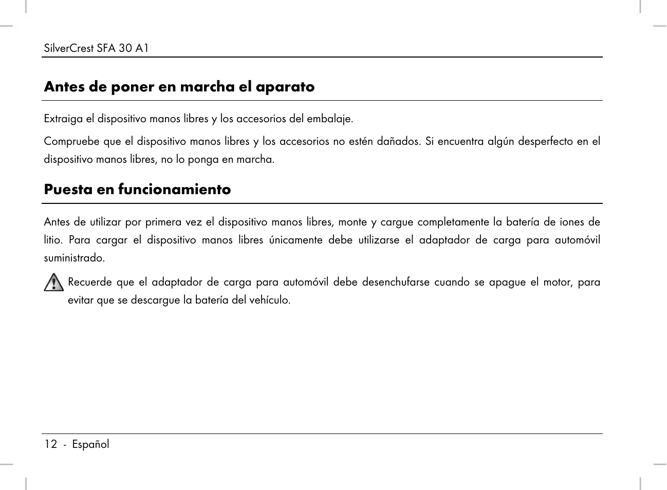 Antes de poner en marcha el aparato, Puesta en funcionamiento | Silvercrest SFA 30 A1 User Manual | Page 14 / 74