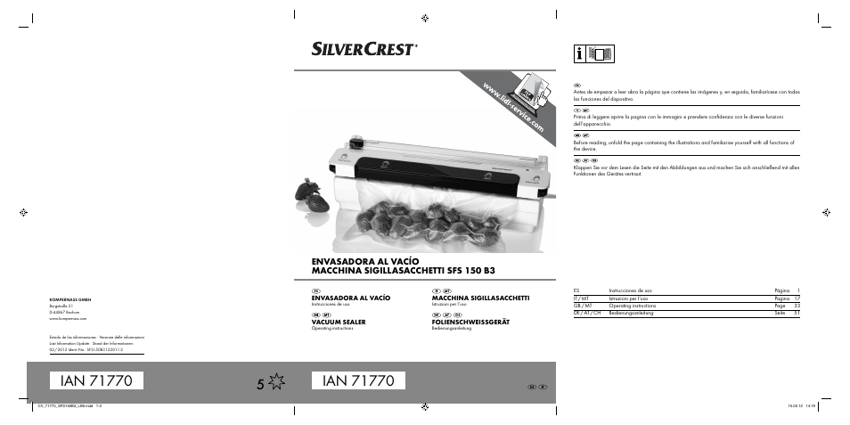 Silvercrest SFS 150 B3 User Manual | 72 pages