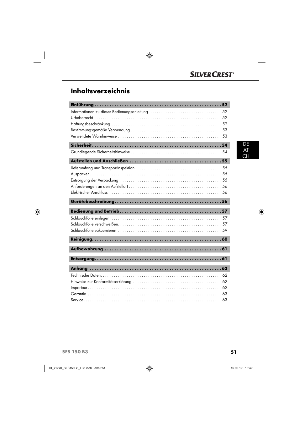 Silvercrest SFS 150 B3 User Manual | Page 53 / 72