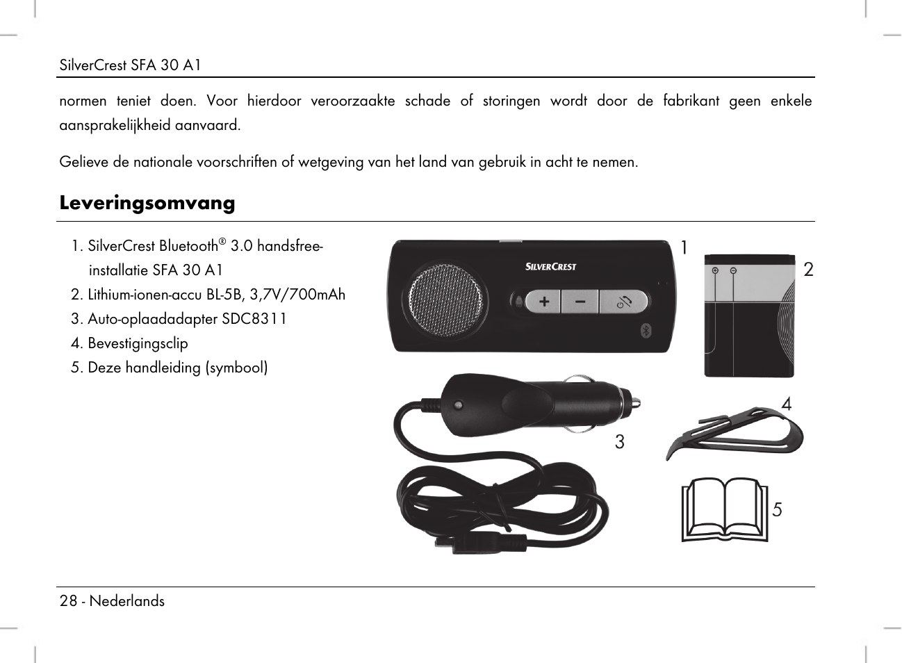 Leveringsomvang | Silvercrest SFA 30 A1 User Manual | Page 30 / 96