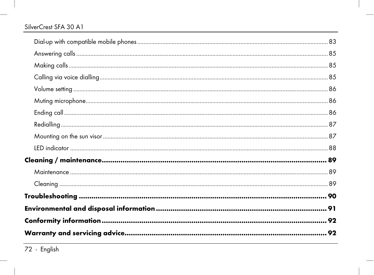 Silvercrest SFA 30 A1 User Manual | Page 74 / 96