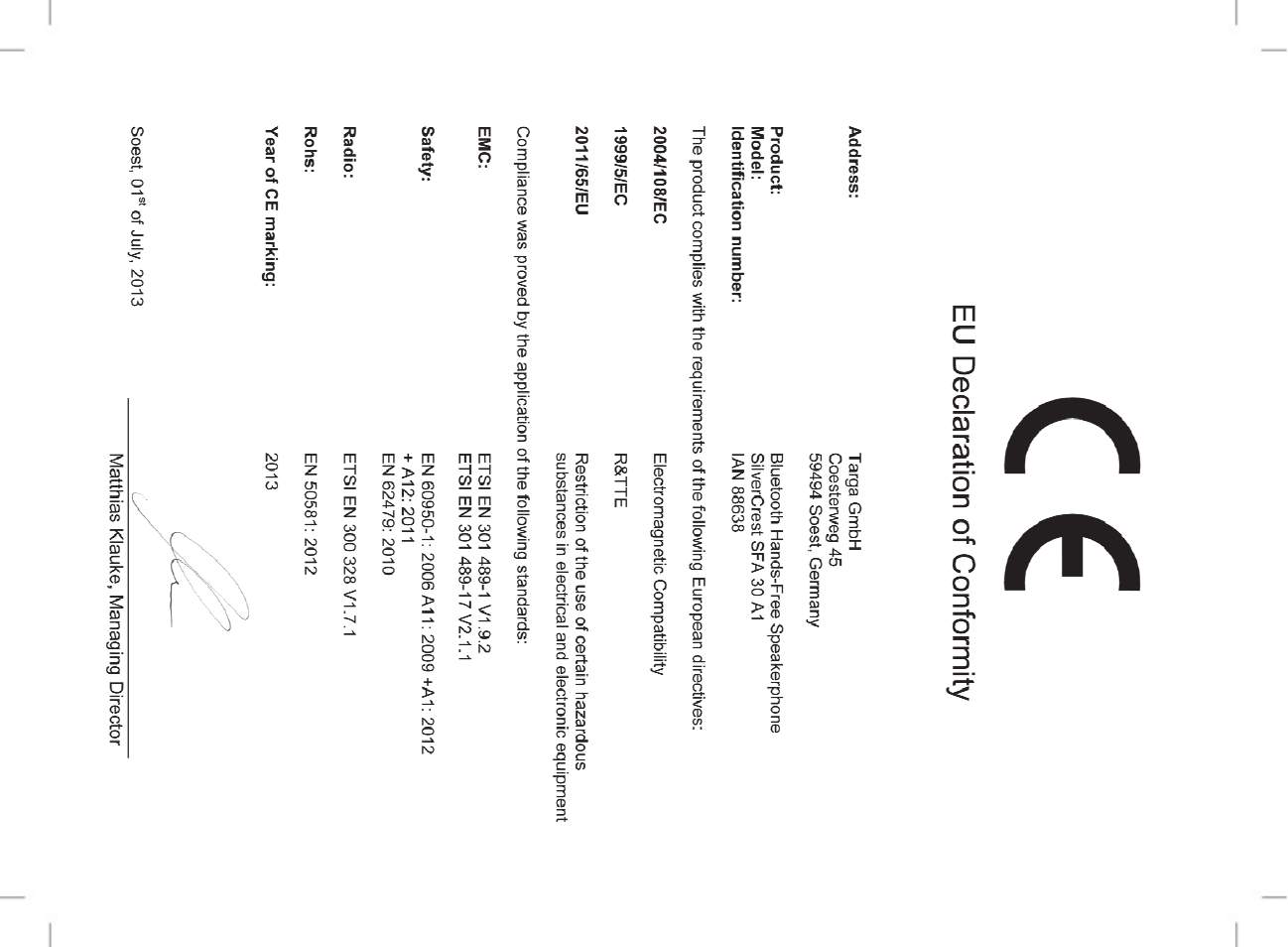 Silvercrest SFA 30 A1 User Manual | Page 96 / 96