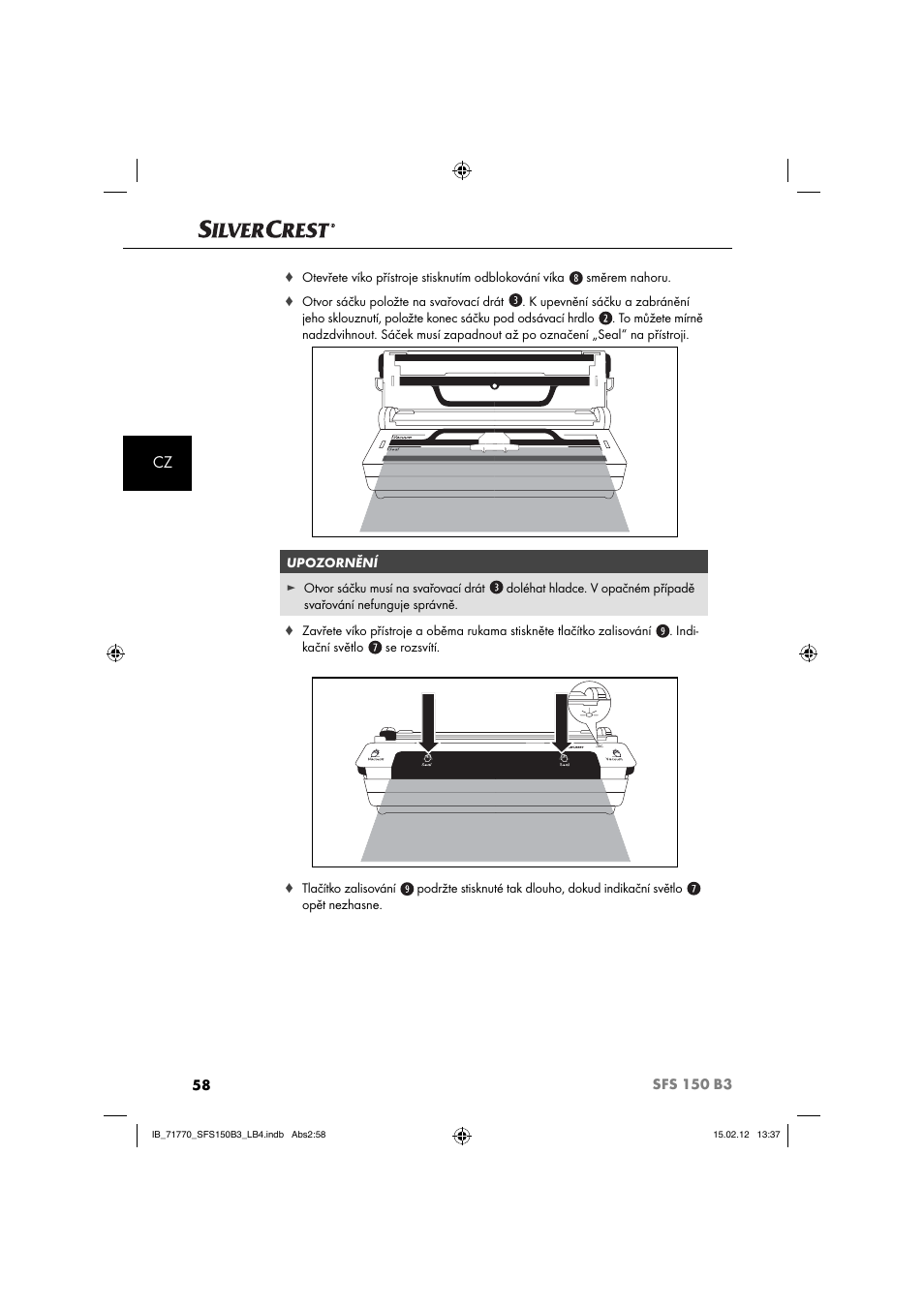 Silvercrest SFS 150 B3 User Manual | Page 60 / 104