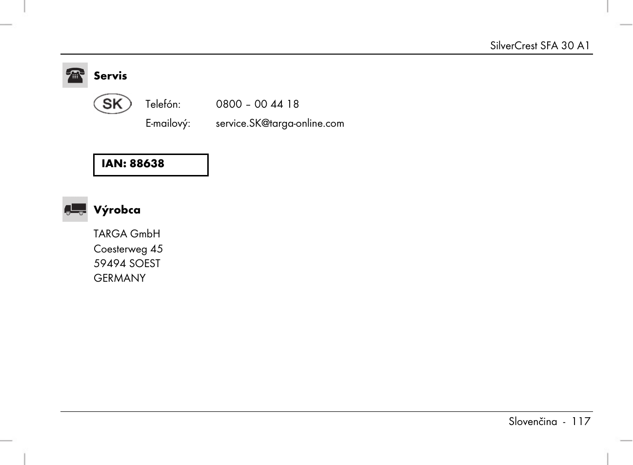 Silvercrest SFA 30 A1 User Manual | Page 119 / 144