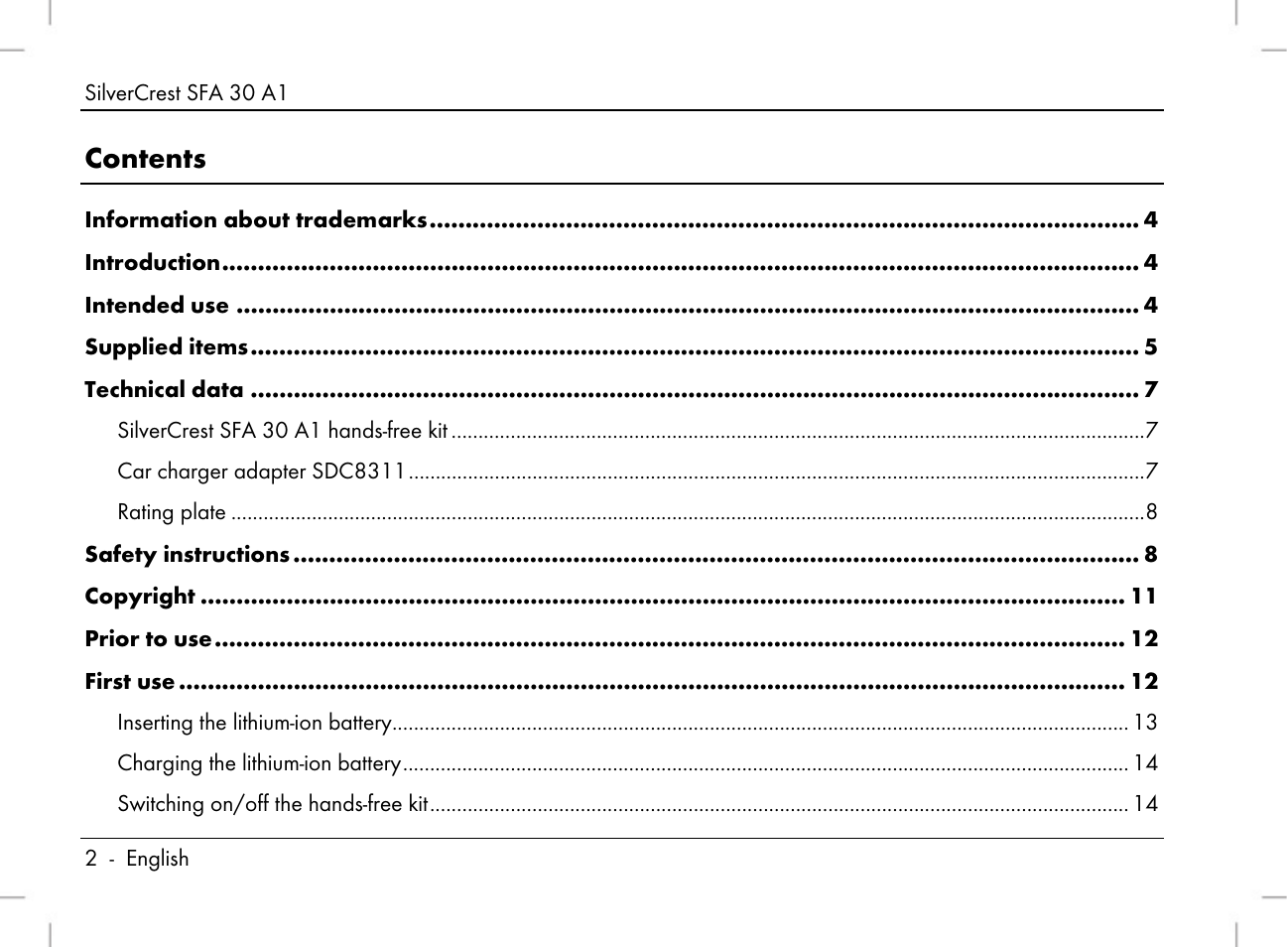 Silvercrest SFA 30 A1 User Manual | Page 4 / 144