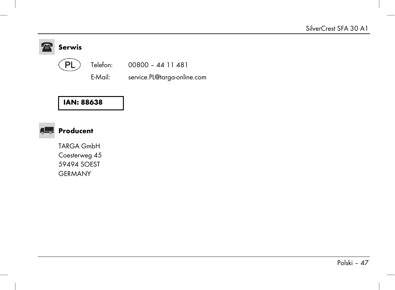 Silvercrest SFA 30 A1 User Manual | Page 49 / 144
