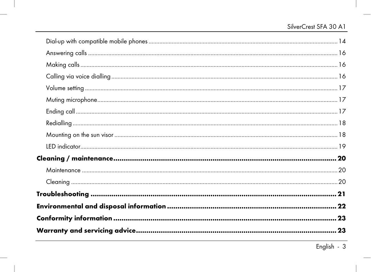 Silvercrest SFA 30 A1 User Manual | Page 5 / 144