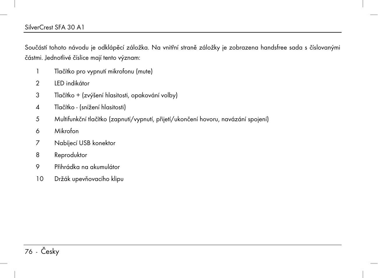 Česky | Silvercrest SFA 30 A1 User Manual | Page 78 / 144