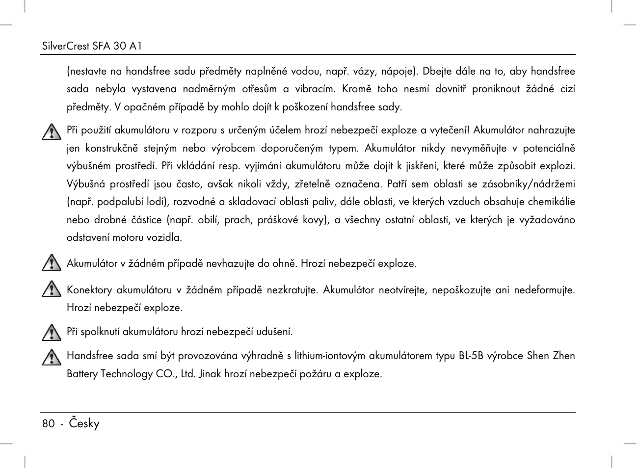 Česky | Silvercrest SFA 30 A1 User Manual | Page 82 / 144