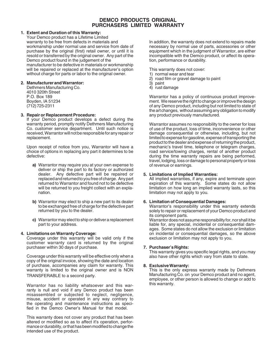 Demco TP20094 User Manual | Page 7 / 8