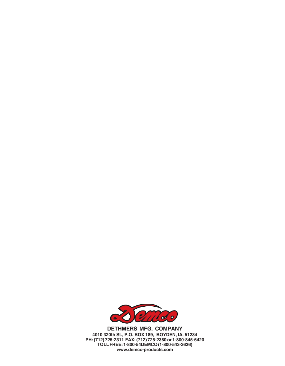 Demco TP20094 User Manual | Page 8 / 8