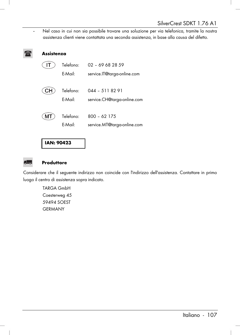 Silvercrest SDKT 1.76 A1 User Manual | Page 109 / 216