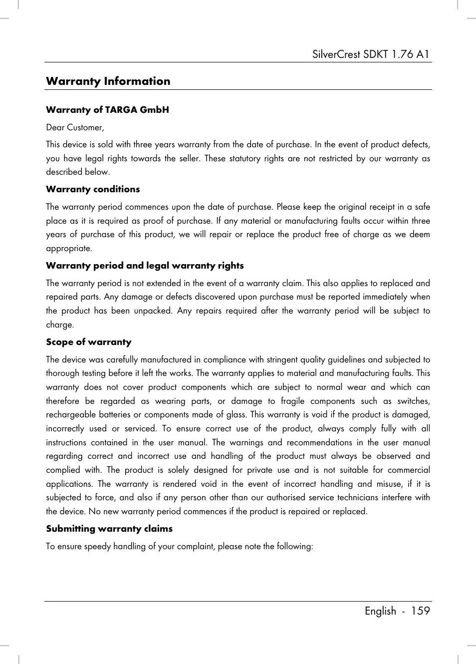 Silvercrest SDKT 1.76 A1 User Manual | Page 161 / 216