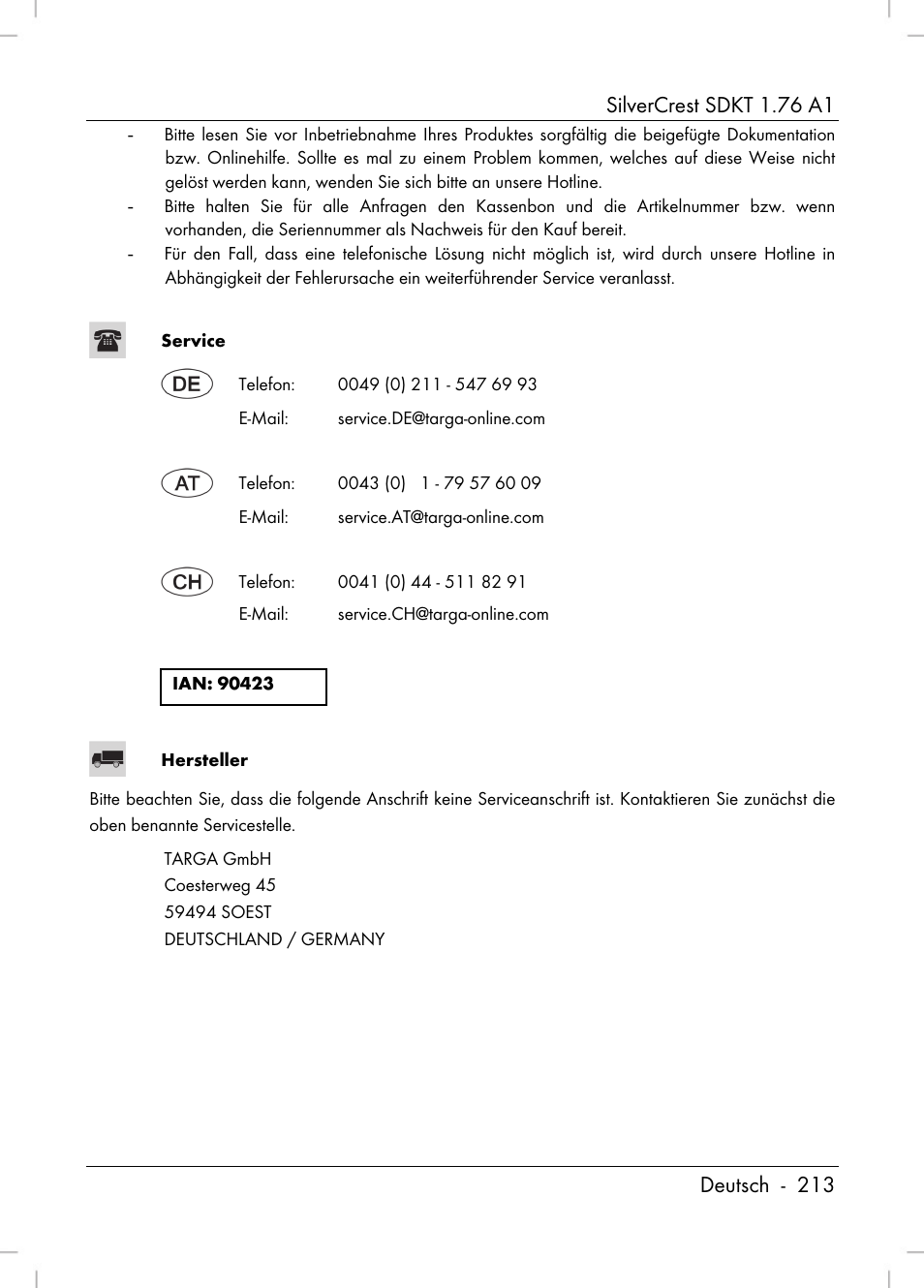 Silvercrest SDKT 1.76 A1 User Manual | Page 215 / 216