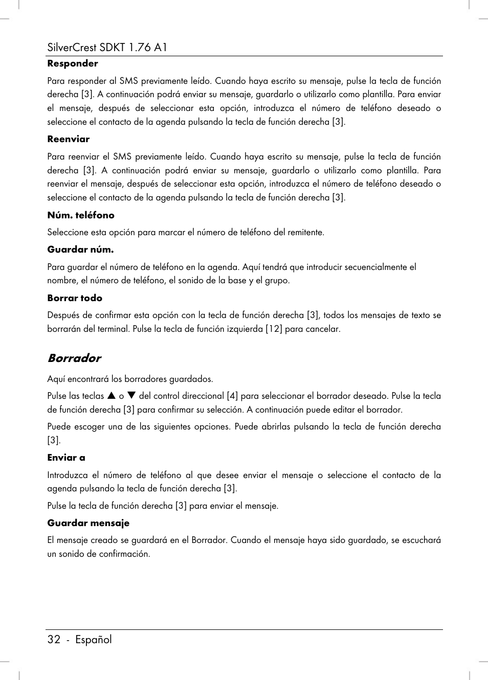 Borrador | Silvercrest SDKT 1.76 A1 User Manual | Page 34 / 216