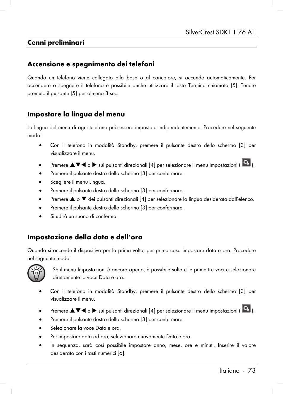 Impostare la lingua del menu, Impostazione della data e dell’ora | Silvercrest SDKT 1.76 A1 User Manual | Page 75 / 216