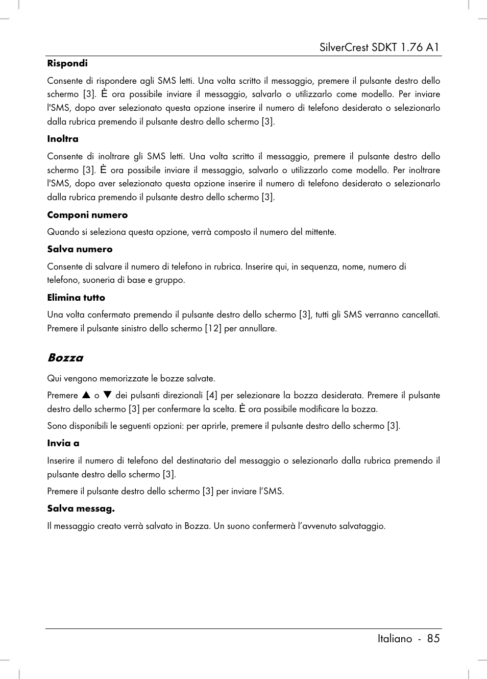 Bozza | Silvercrest SDKT 1.76 A1 User Manual | Page 87 / 216