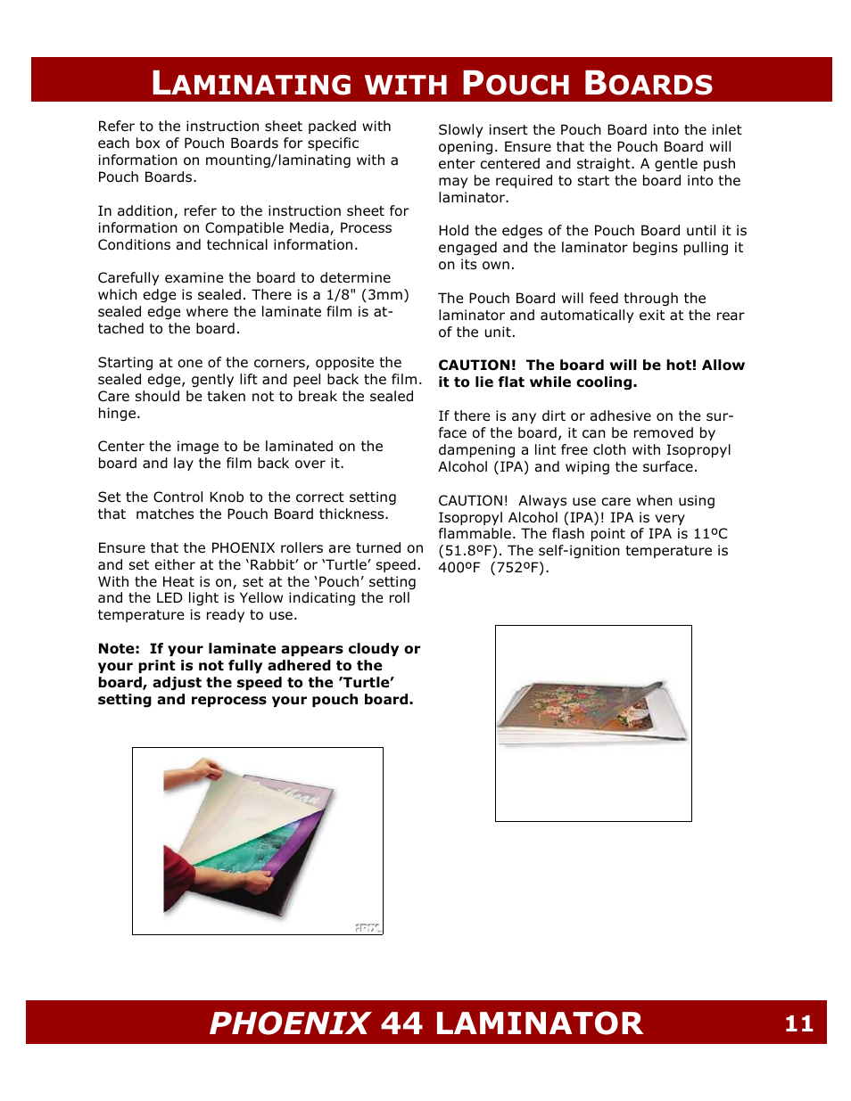 Phoenix 44 laminator | Demco PHOENIX ML44 User Manual | Page 11 / 25