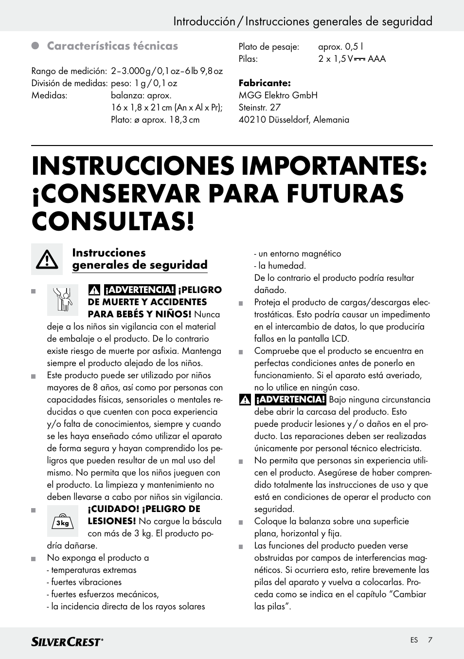 Silvercrest SKWD A1 User Manual | Page 7 / 38