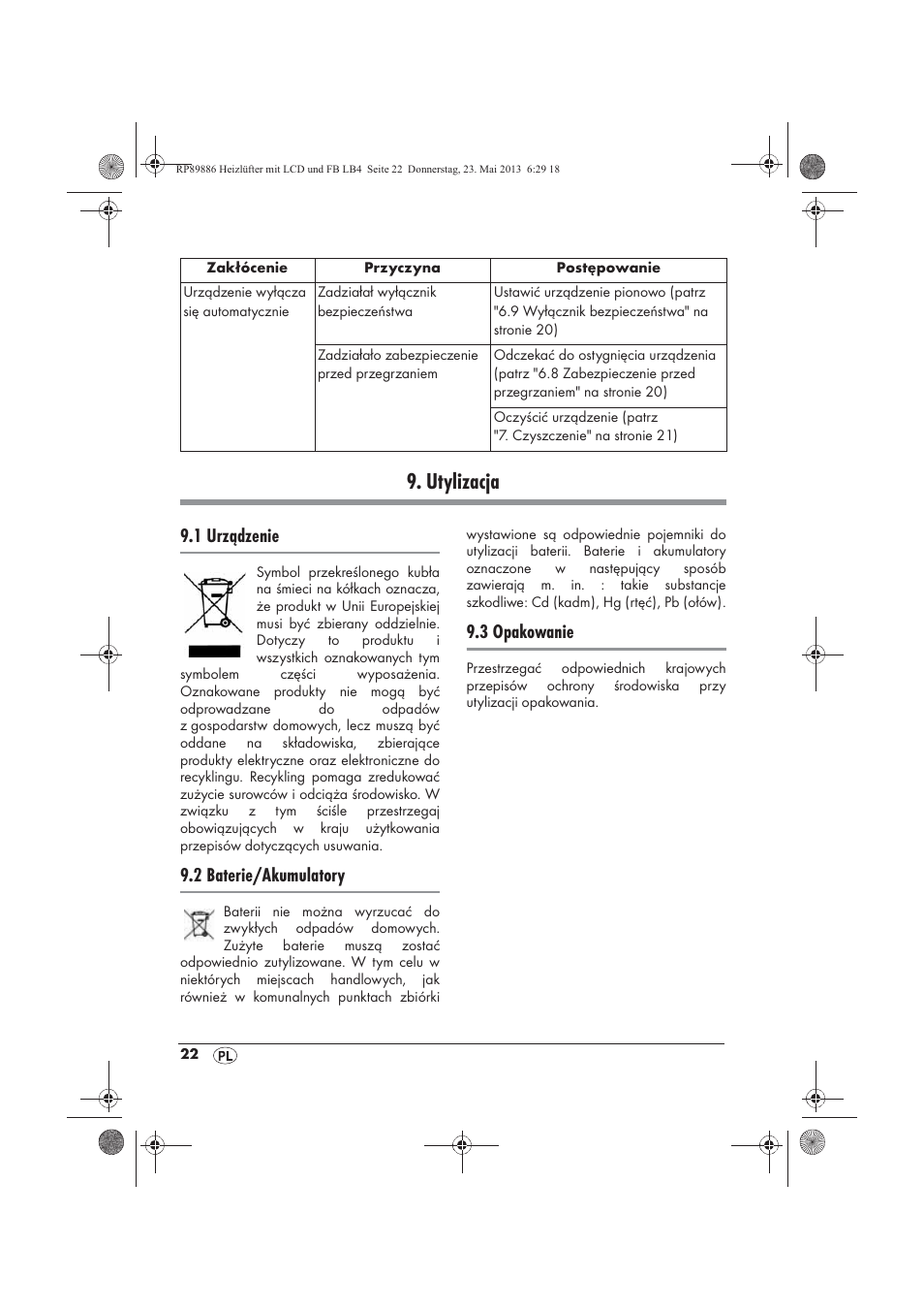 Utylizacja, 1 urządzenie, 2 baterie/akumulatory | 3 opakowanie | Silvercrest SHLF 2000 A1 User Manual | Page 24 / 86