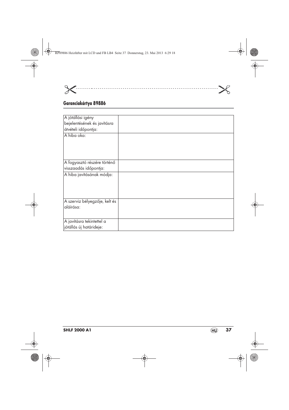 Silvercrest SHLF 2000 A1 User Manual | Page 39 / 86