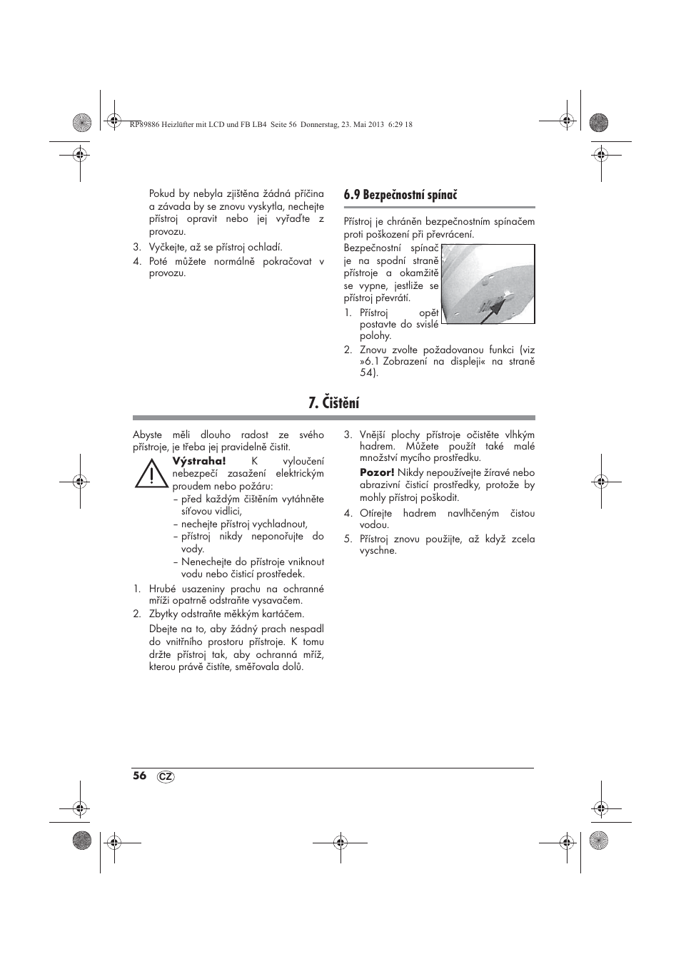Čištění, 9 bezpečnostní spínač | Silvercrest SHLF 2000 A1 User Manual | Page 58 / 86