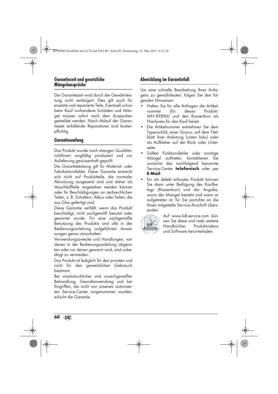 Silvercrest SHLF 2000 A1 User Manual | Page 62 / 66