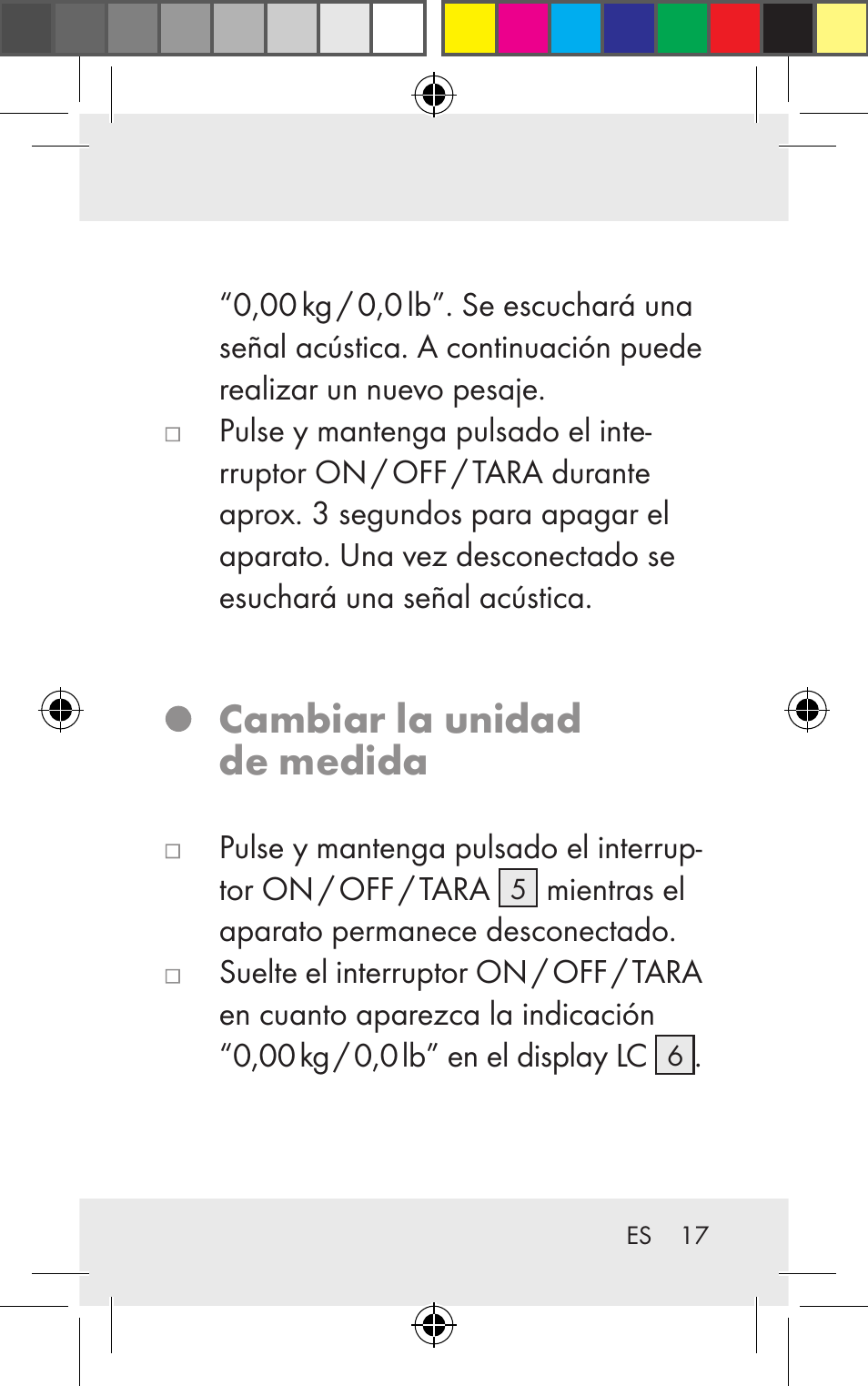 Cambiar la unidad de medida | Silvercrest Z31123 User Manual | Page 17 / 98