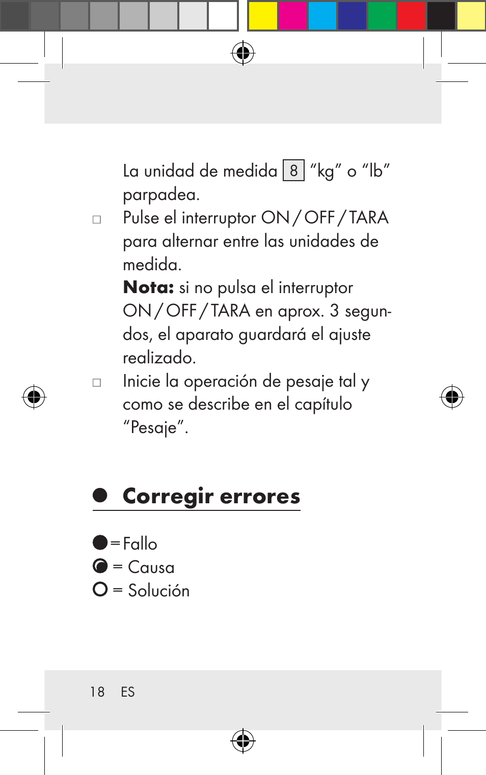 Corregir errores | Silvercrest Z31123 User Manual | Page 18 / 98