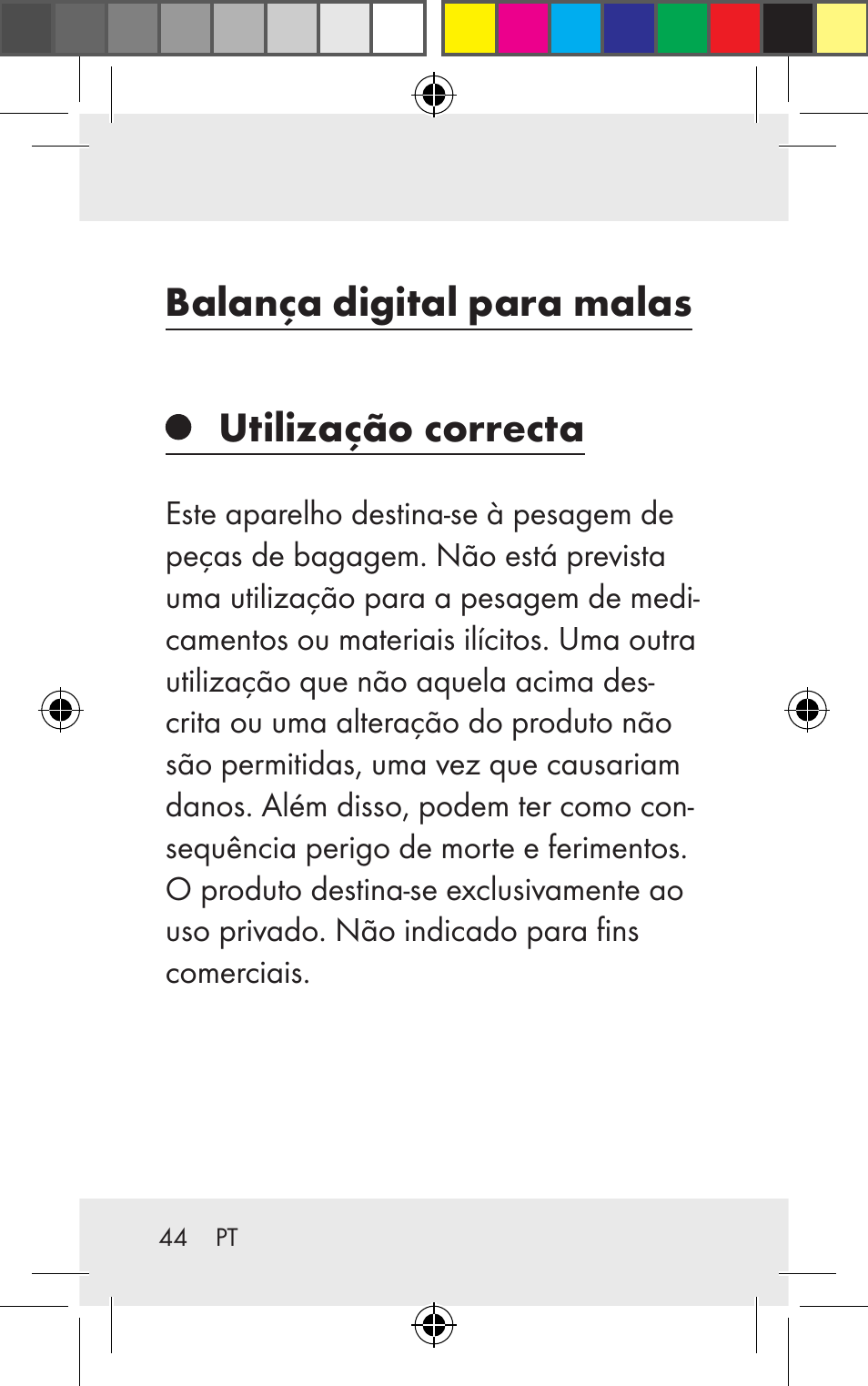 Balança digital para malas utilização correcta | Silvercrest Z31123 User Manual | Page 44 / 98
