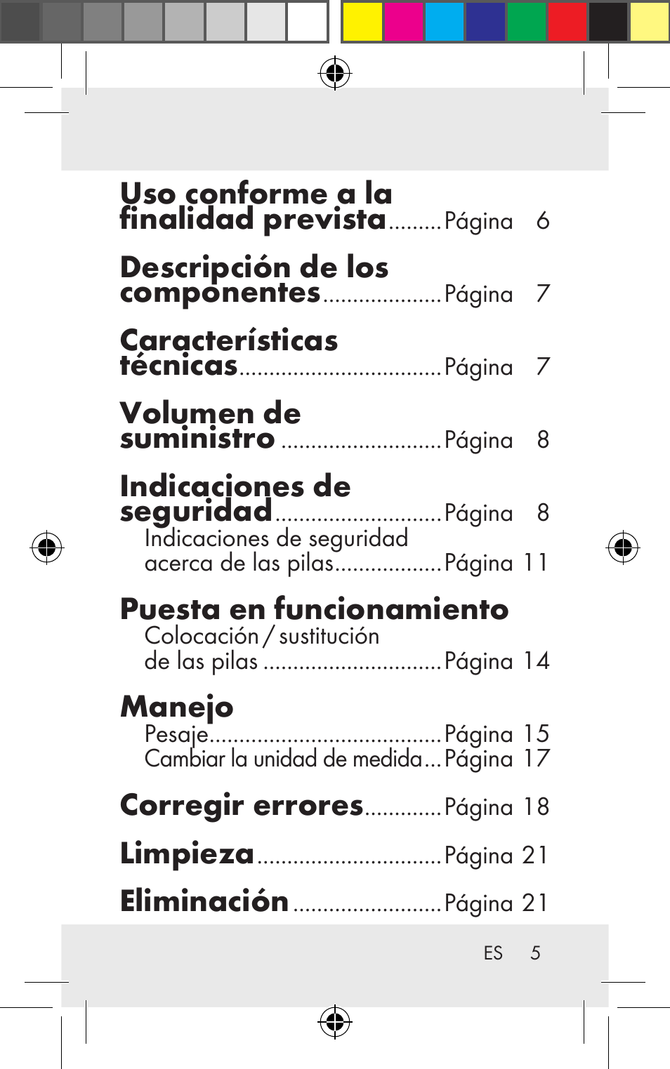Uso conforme a la finalidad prevista, Descripción de los componentes, Características técnicas | Volumen de suministro, Indicaciones de seguridad, Puesta en funcionamiento, Manejo, Corregir errores, Limpieza, Eliminación | Silvercrest Z31123 User Manual | Page 5 / 98