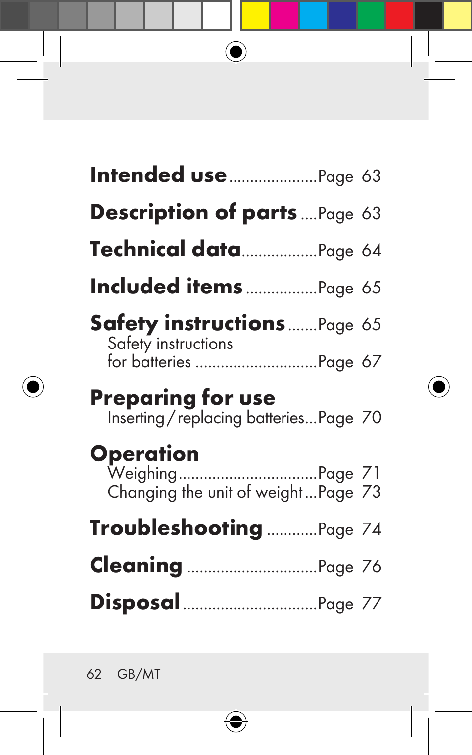 Intended use, Description of parts, Technical data | Included items, Safety instructions, Preparing for use, Operation, Troubleshooting, Cleaning, Disposal | Silvercrest Z31123 User Manual | Page 62 / 98