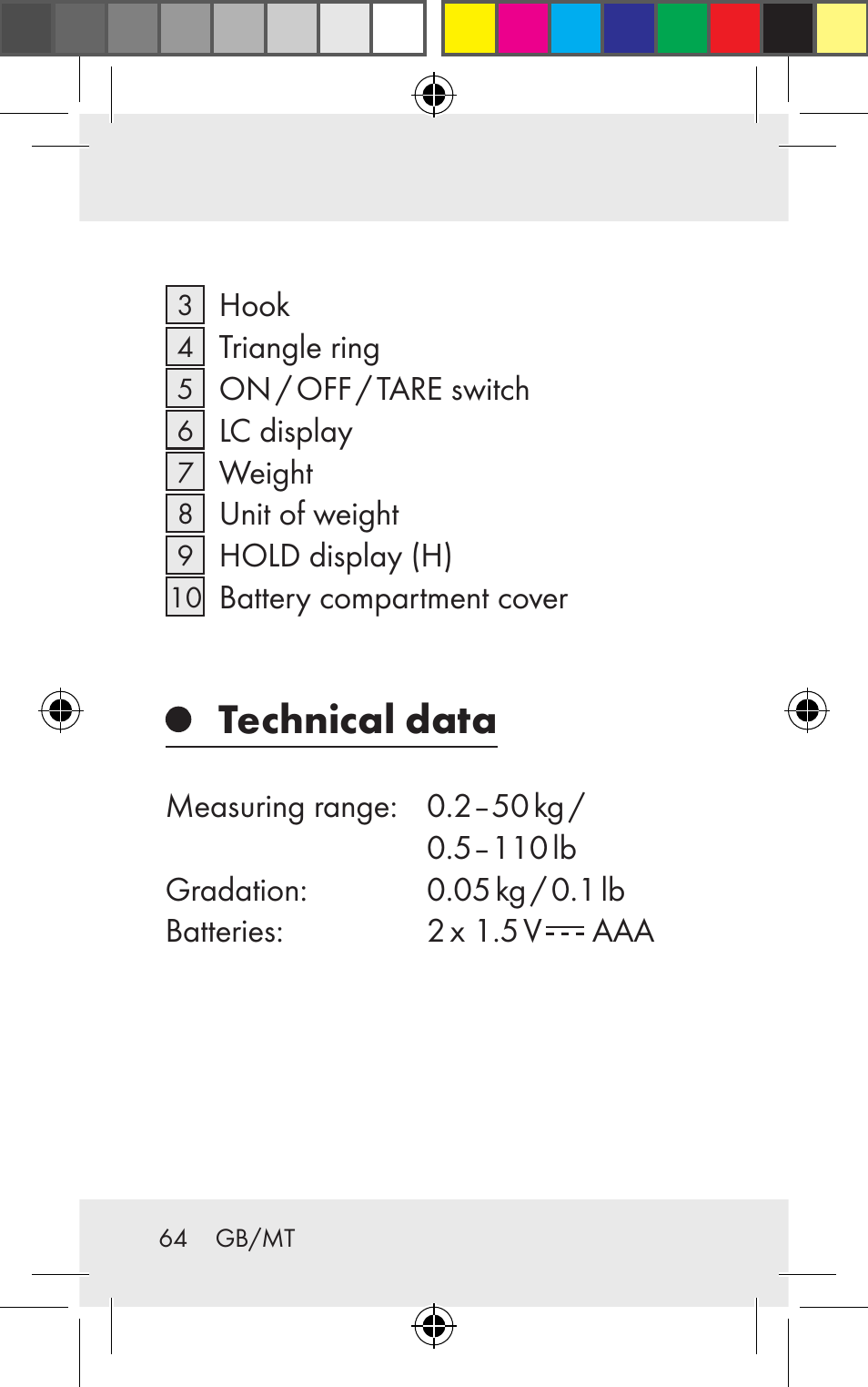 Technical data | Silvercrest Z31123 User Manual | Page 64 / 98