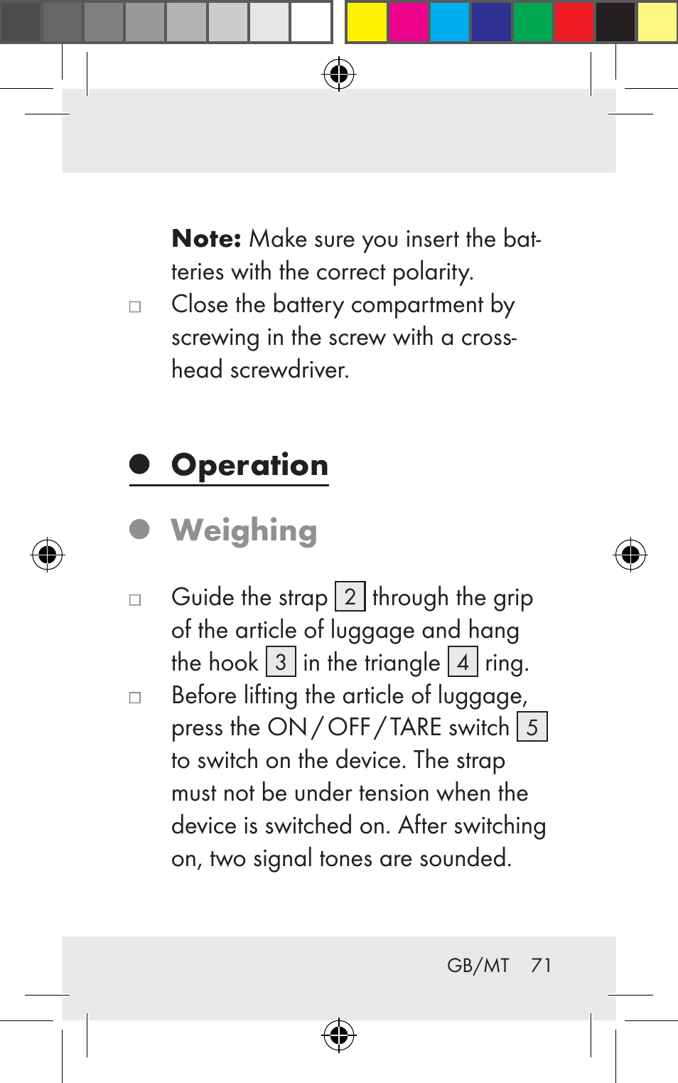 Operation weighing | Silvercrest Z31123 User Manual | Page 71 / 98