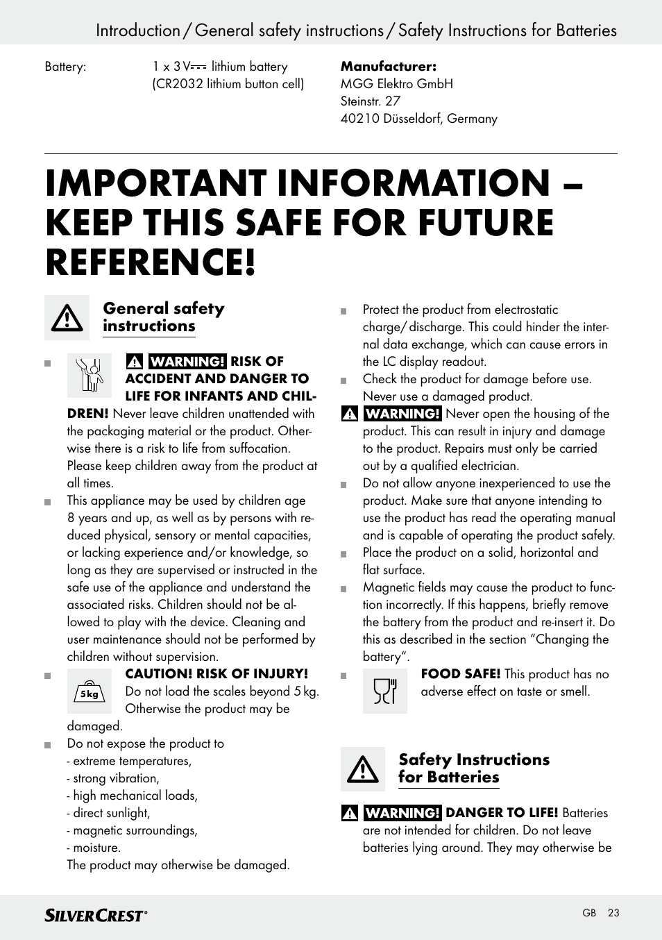 Silvercrest SKWD A1 User Manual | Page 23 / 38
