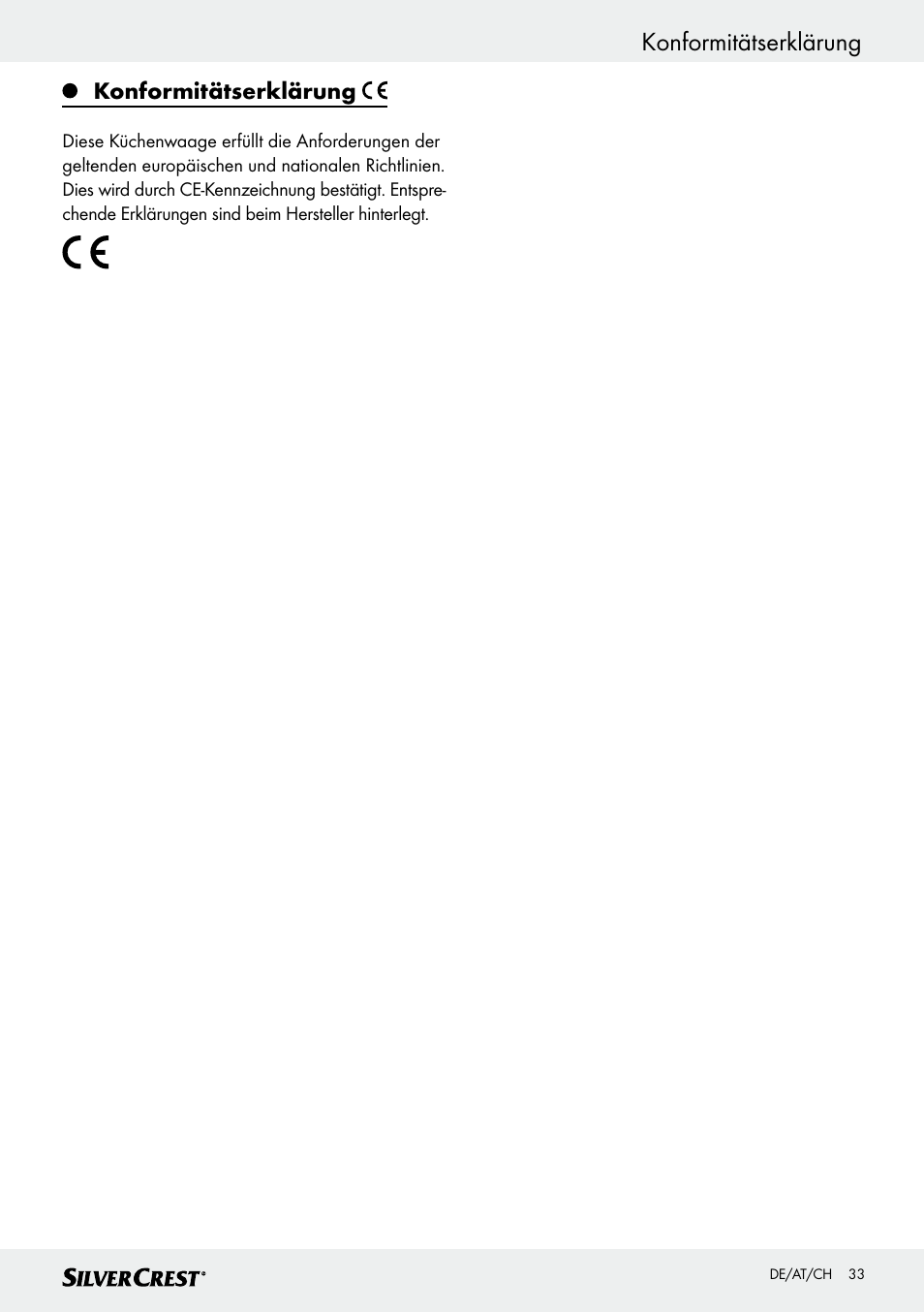 Konformitätserklärung | Silvercrest SKWD A1 User Manual | Page 33 / 38