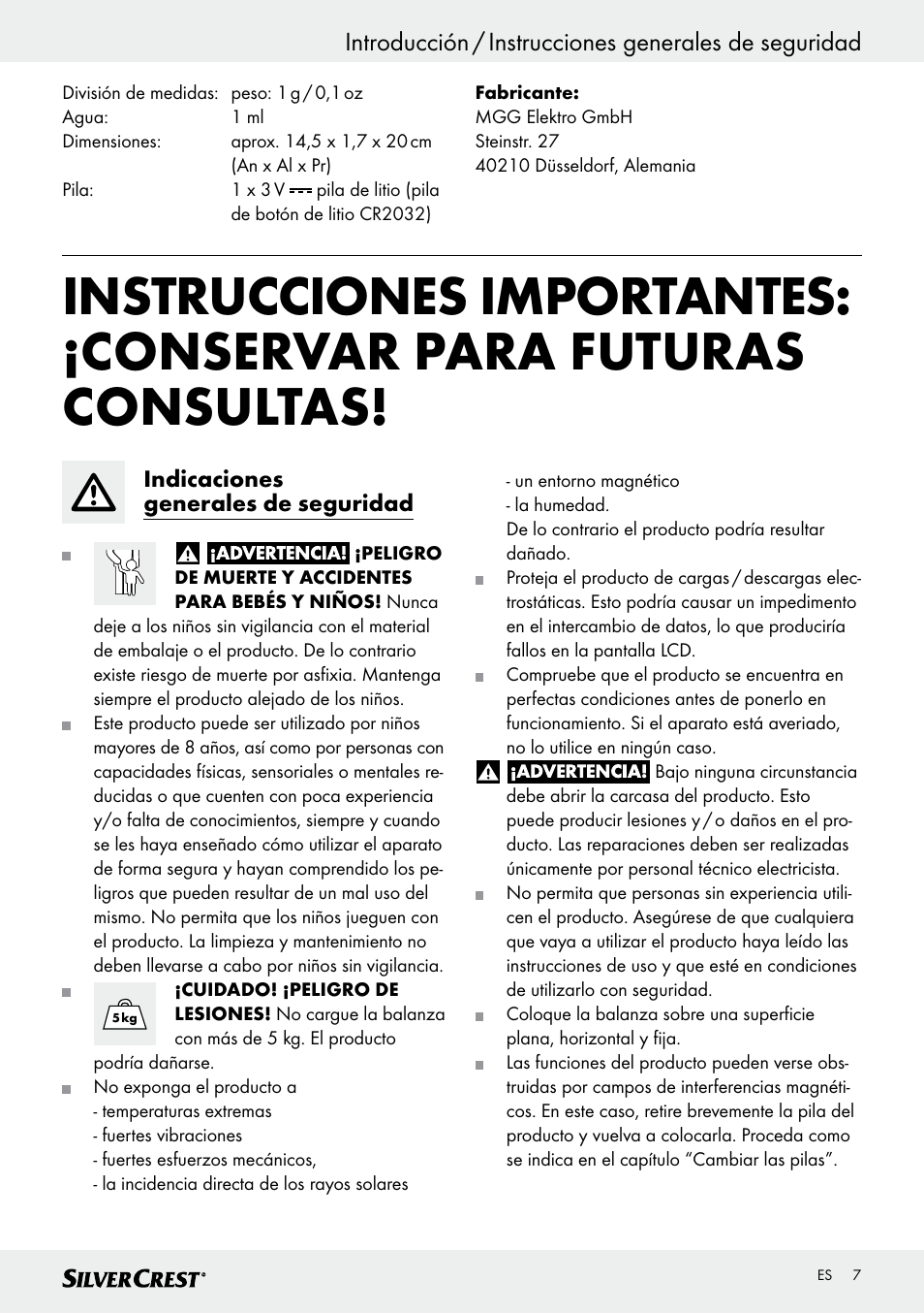 Silvercrest SKWD A1 User Manual | Page 7 / 38