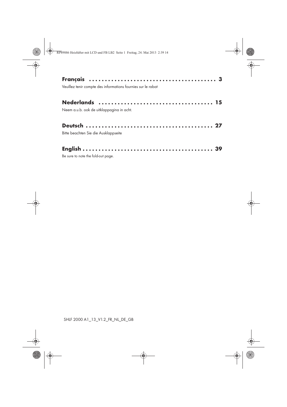 Silvercrest SHLF 2000 A1 User Manual | Page 2 / 54