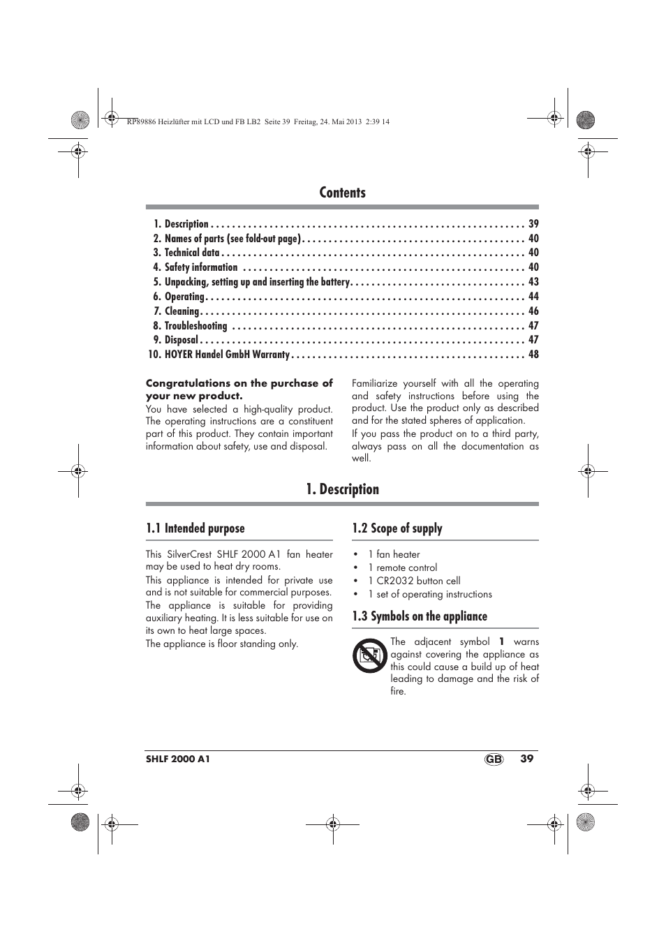 Silvercrest SHLF 2000 A1 User Manual | Page 41 / 54