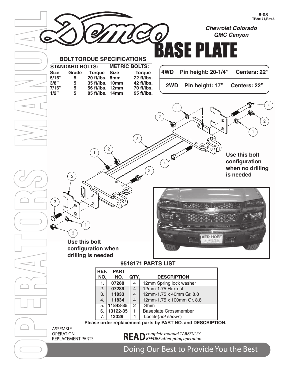 Demco 9518171 User Manual | 8 pages